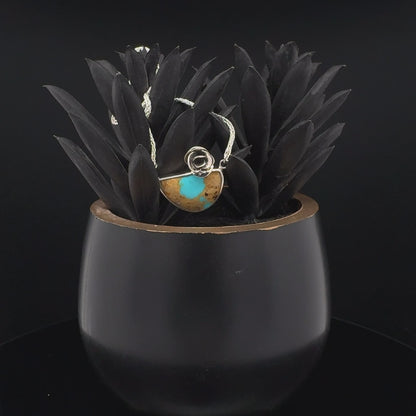 Turquoise & Succulent Pendant